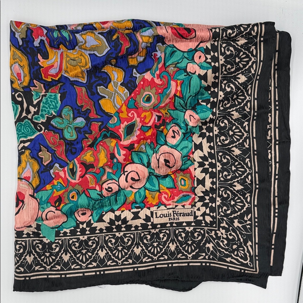 Louis Feraud Multicolor Floral Silk Scarf